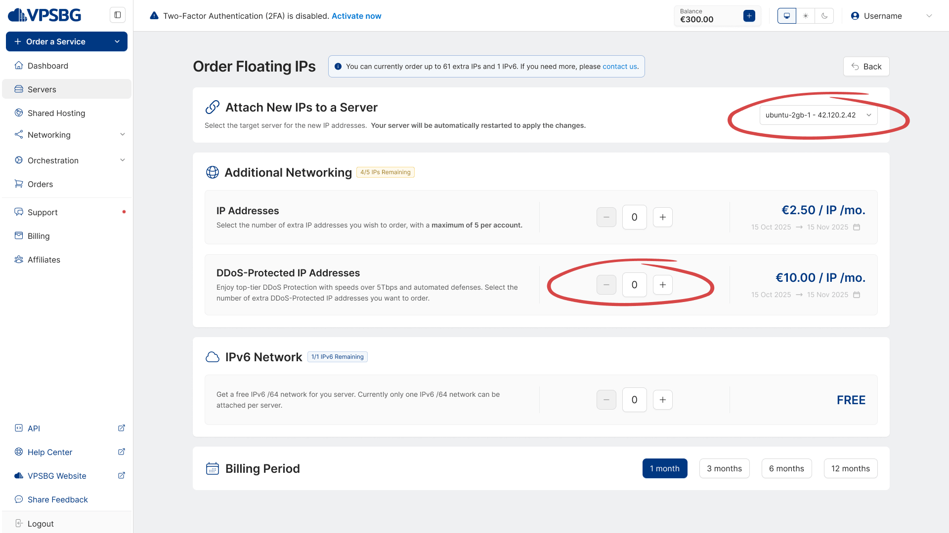 configure floating IPs