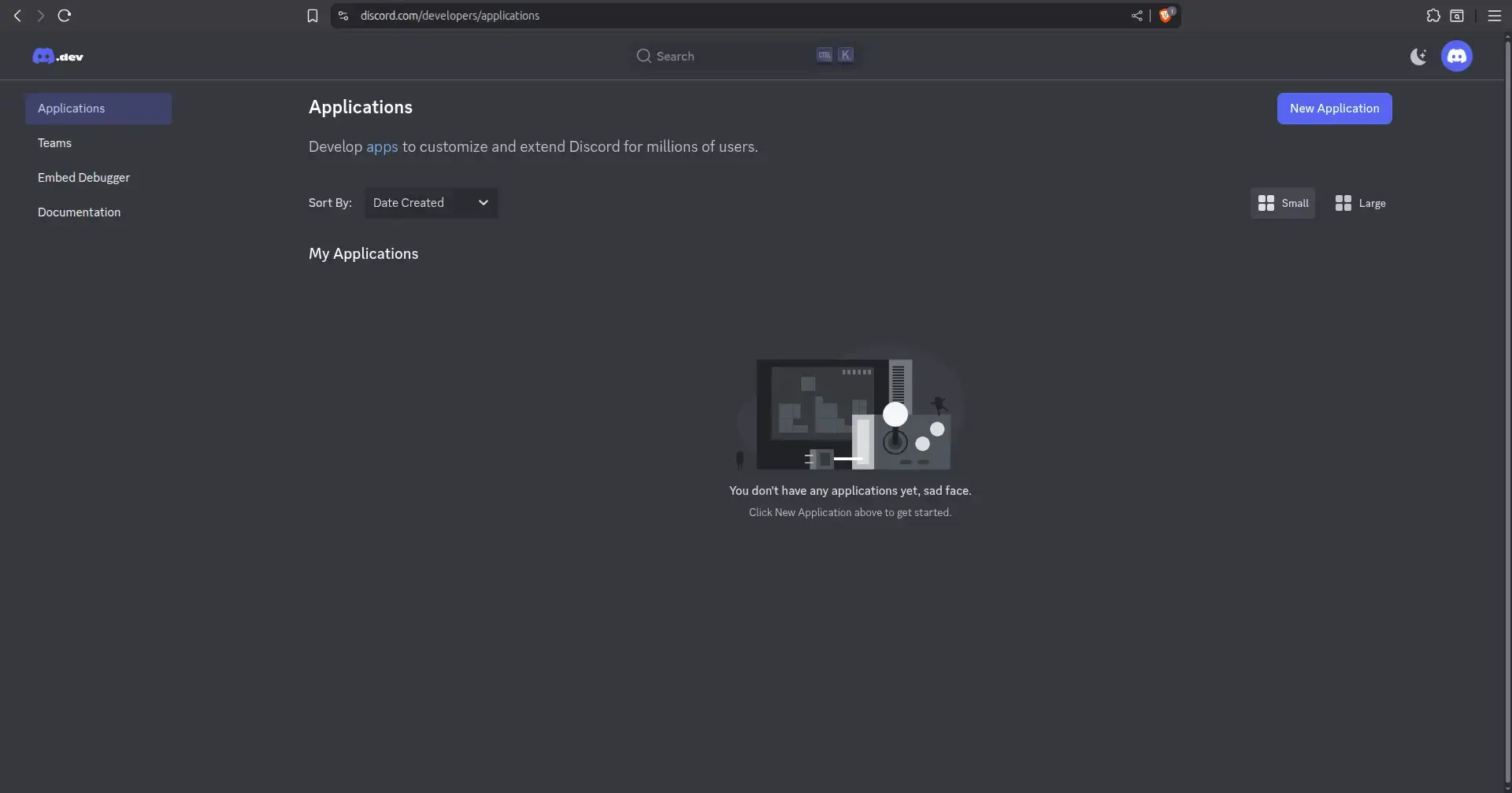 create new application