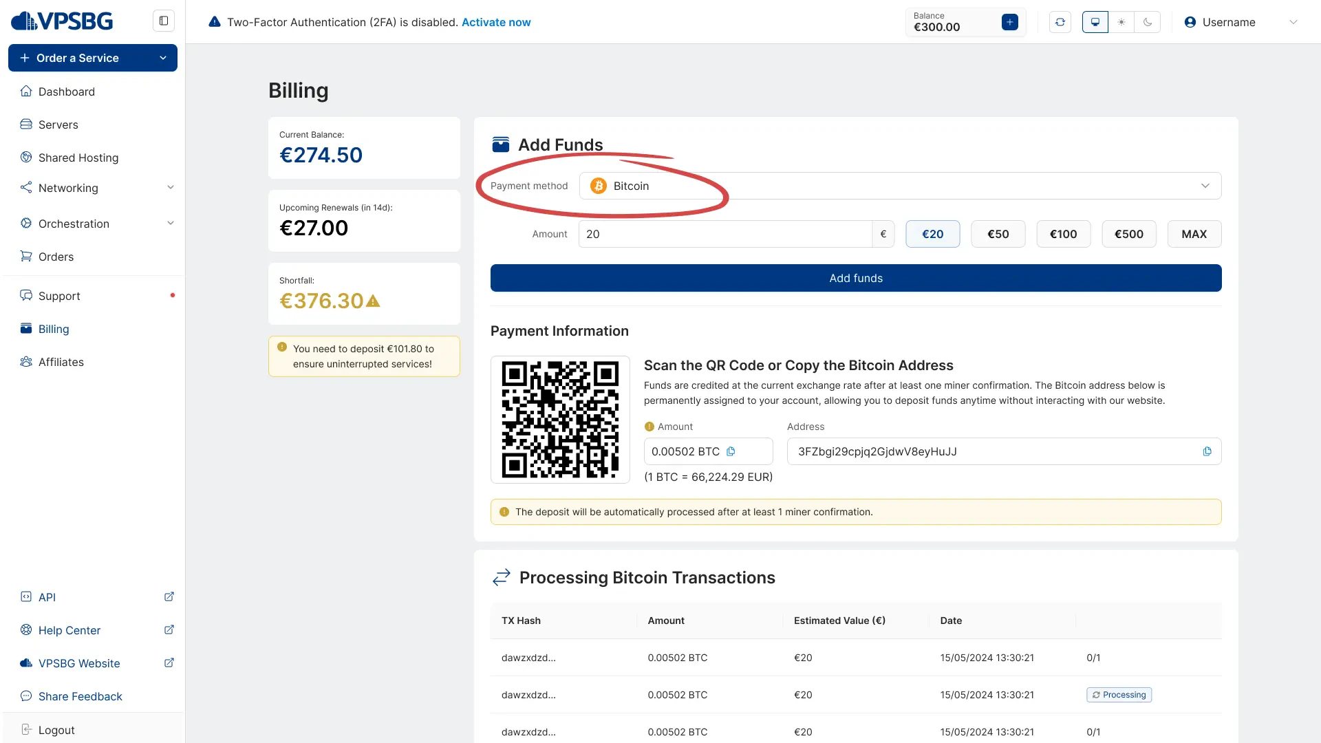select bitcoin