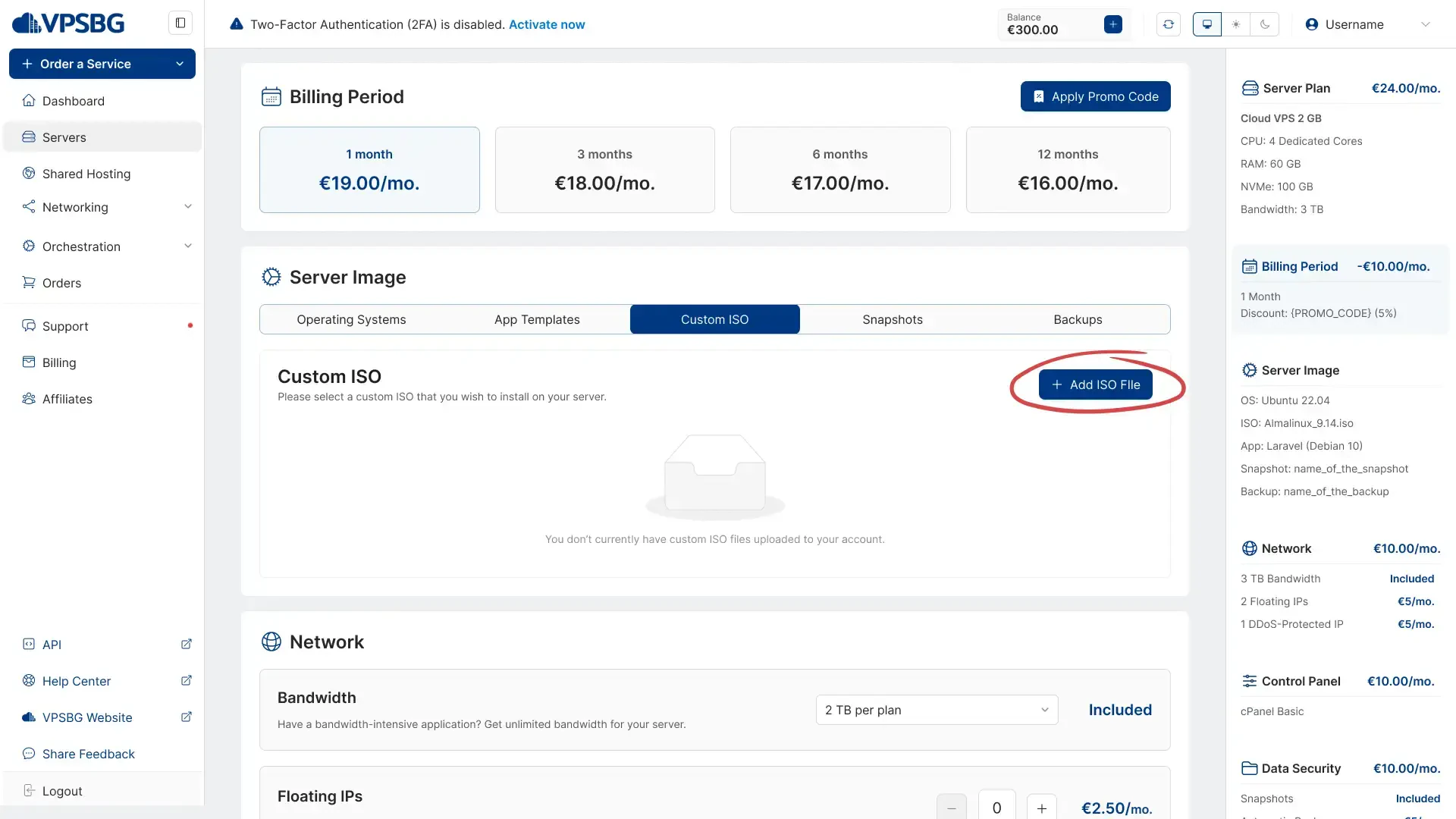 upload custom iso