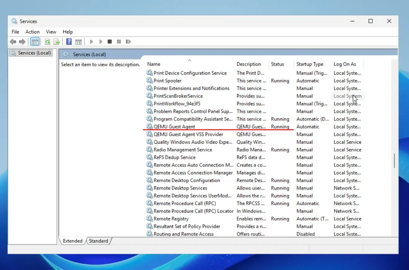 check qemu is running