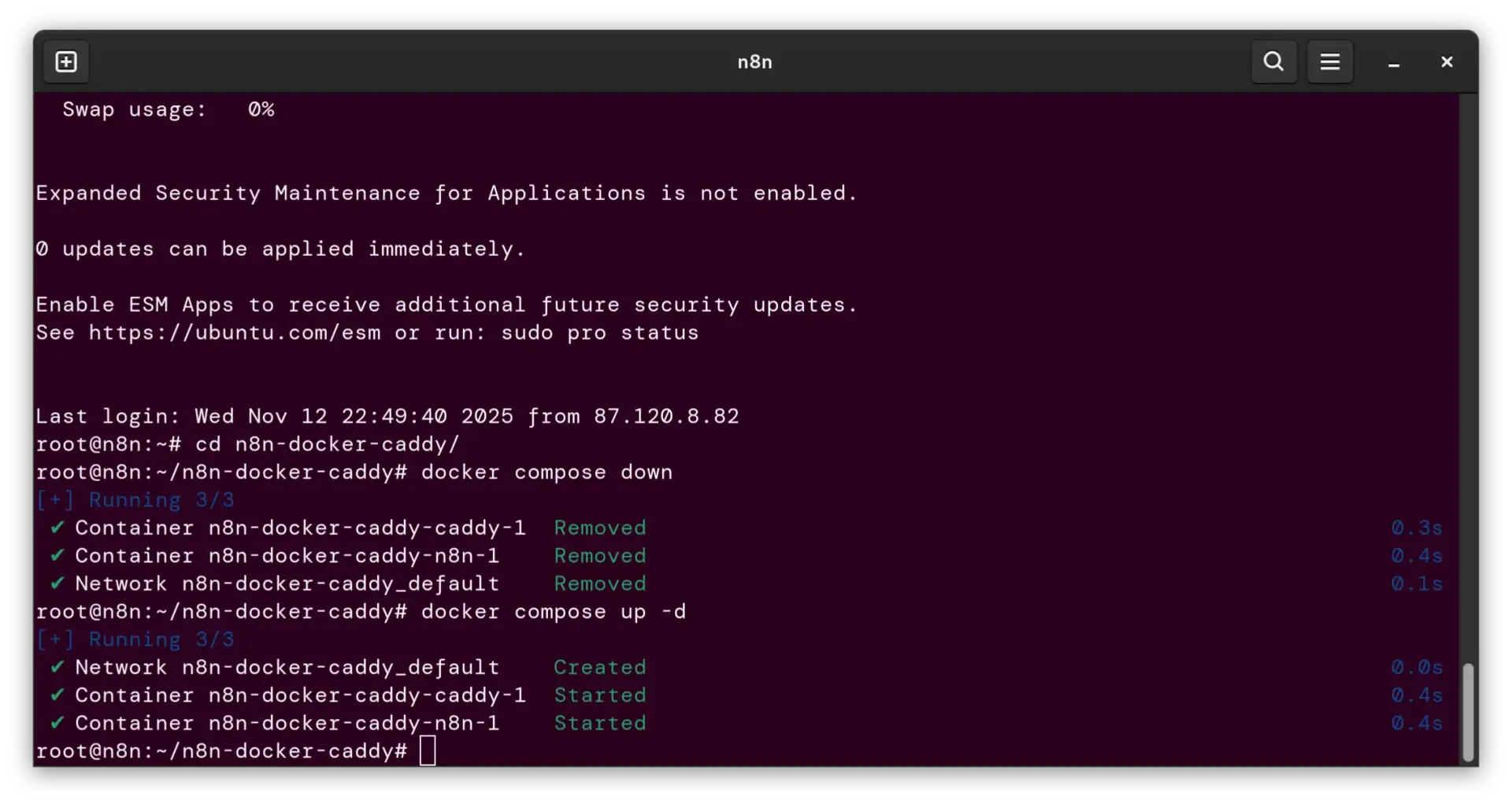 docker compose up down