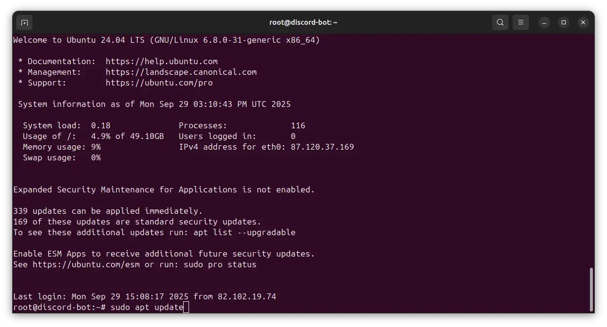 apt update