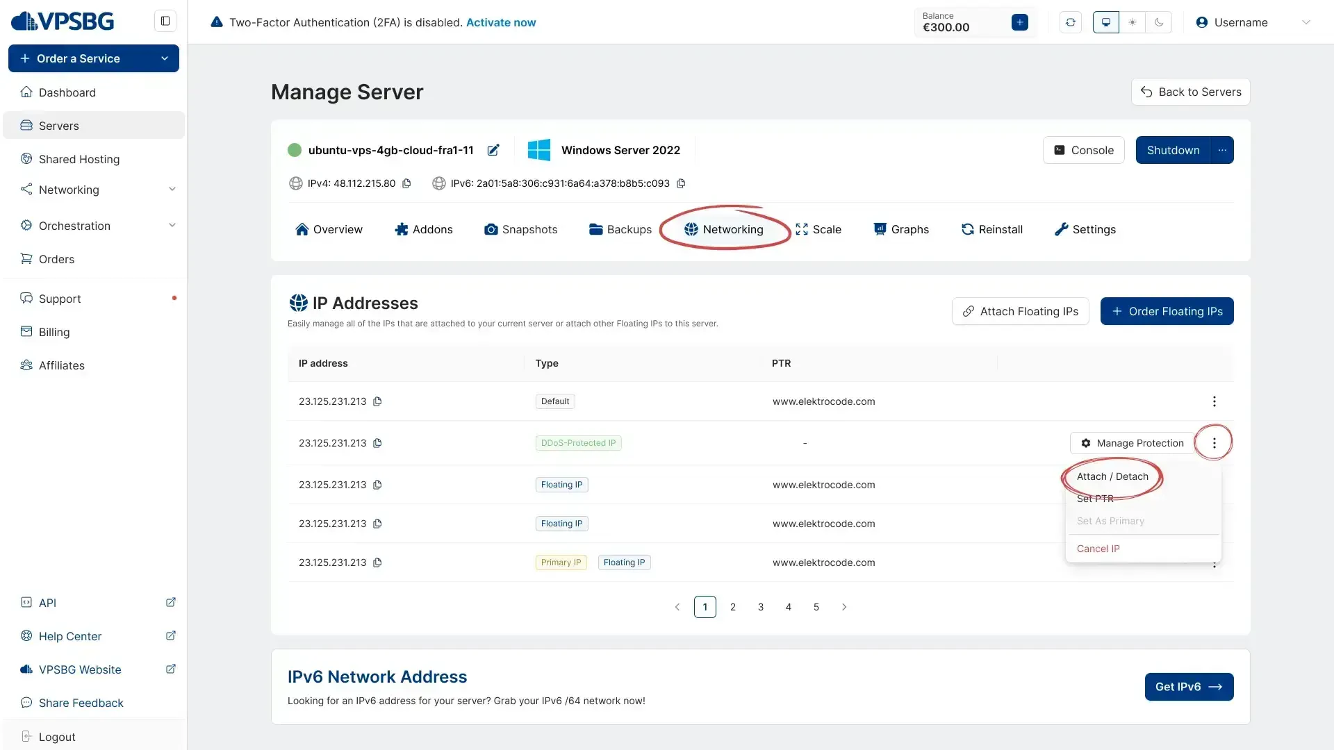 networking tab
